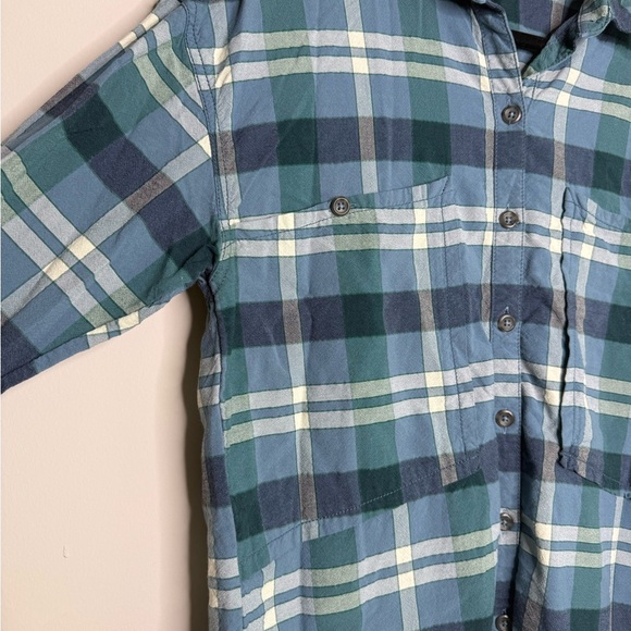 Free People Loveland Plaid Button Down Shirt in the color Winter Sea - Picture 4 of 8
